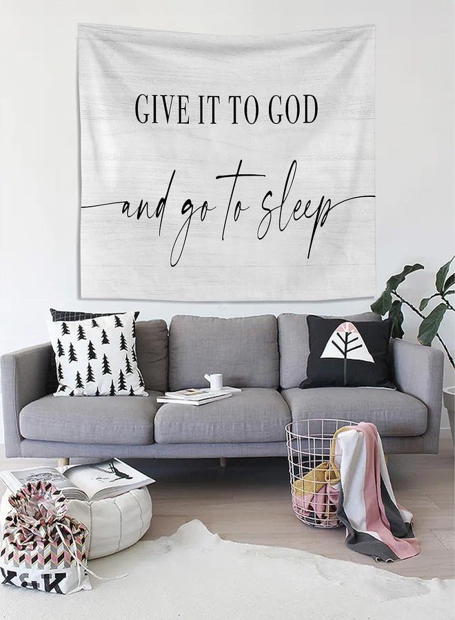 Knibeo Kneibo Give It to God and Go to Sleep Tapestry - Christian Tapestry, Bedroom Tapestry 50x60, Bedroom Decor, Master Bedroom Decor, Guest Room Wall Decor - Image 3